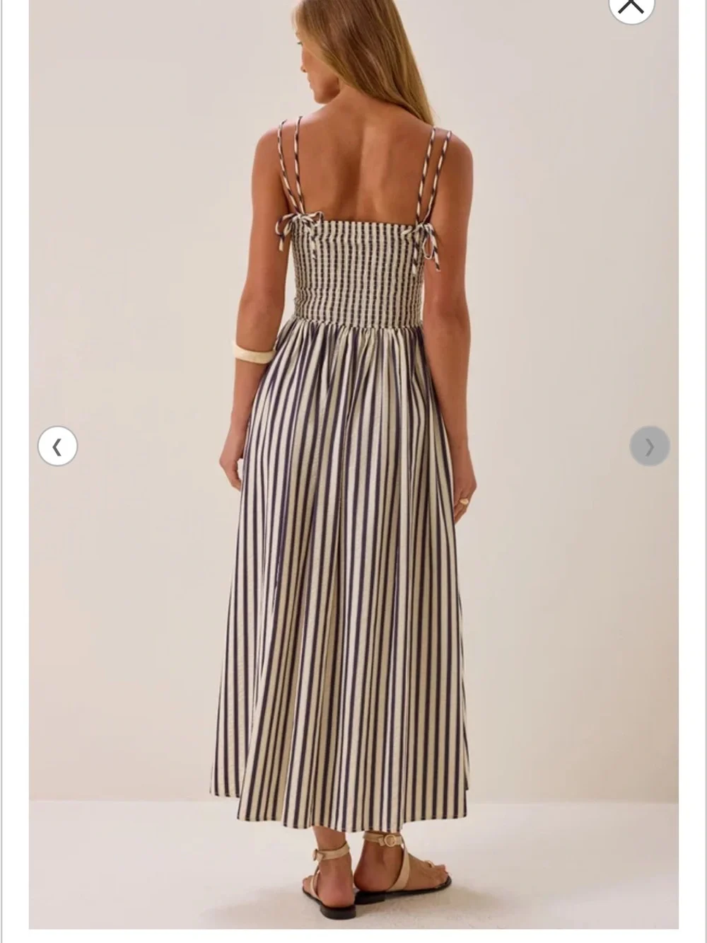 Altar'd State Navy and Cream Striped Smocked Top - Picture 5 of 5